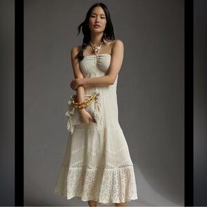 CREAM FARM RIO MIDI Crochet DRESS SIZE 4